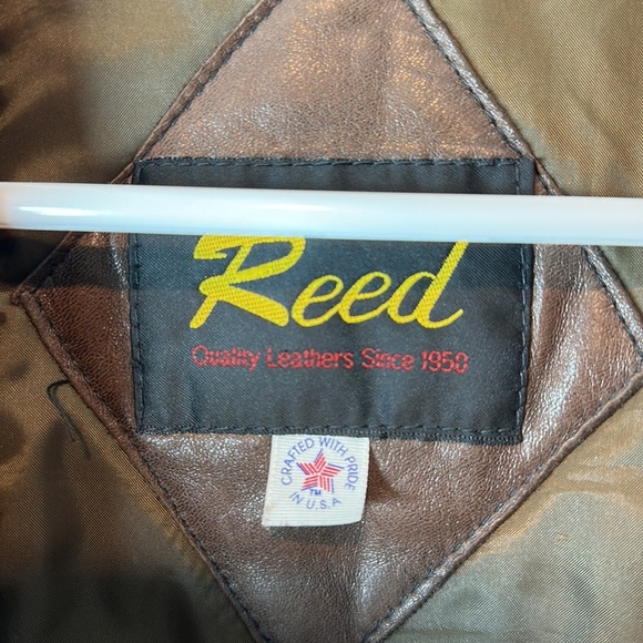 VINTAGE Reed Sportswear Men's Brown Leather jacket - Picture 8 of 11